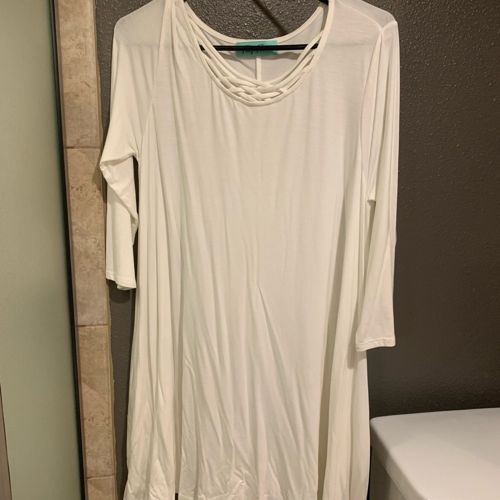 Large White Criss Cross Dress